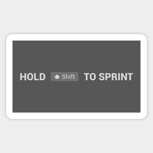 Sprint Button - PC Edition - Dark Sticker by kazoodac